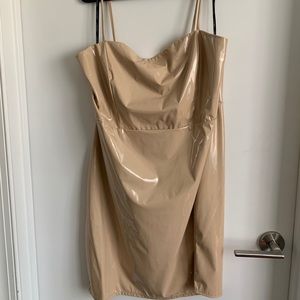 NWT Beige Latex Bodycon dress